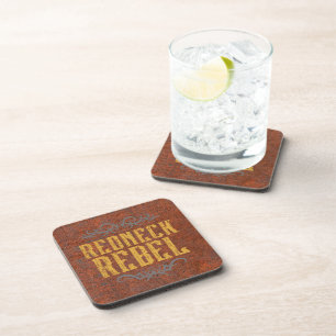 Redneck Rebel Grunge Rust Beverage Coaster