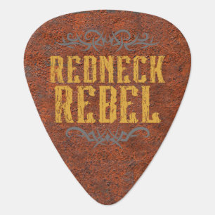 Redneck Rebel Grunge Rust Custom Guitar Pick