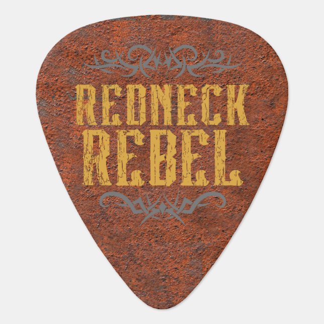 Redneck Rebel Grunge Rust Custom Guitar Pick (Front)