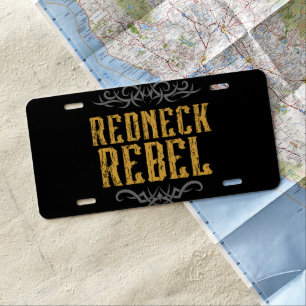 Redneck Rebel License Plate