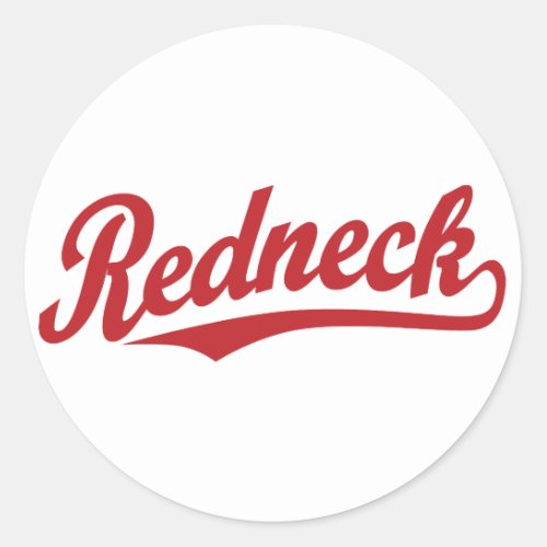 Redneck script logo classic round sticker