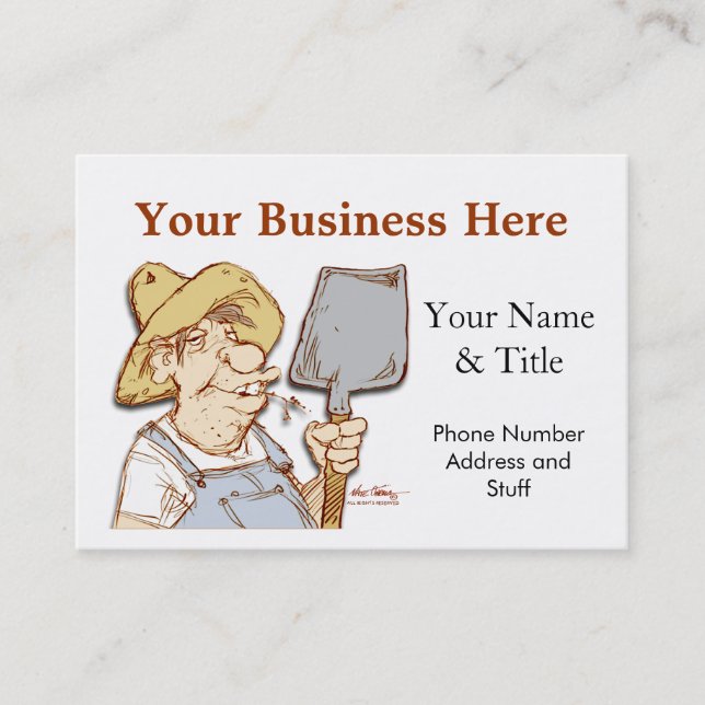 Redneck service, construction, tech support business card (Front)