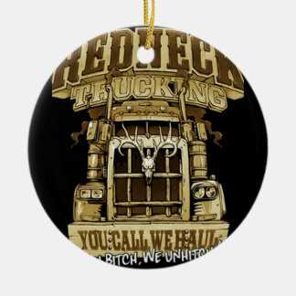 Redneck trucker ceramic ornament
