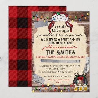 Redneck White Trash Holiday Bash Invitation