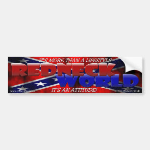 REDNECK WORLD BUMPER STICKER