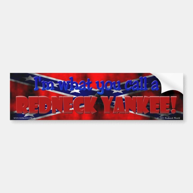REDNECK YANKEE BUMPER STICKER (Front)