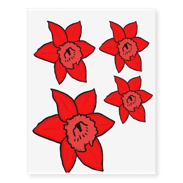 Redo daffodil style temporary tattoos (Front)