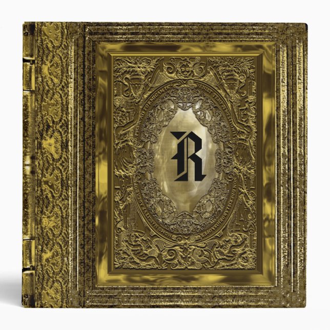 Redolentcy  Riley Pretty Monogram Victorian 3 Ring Binder (Front)