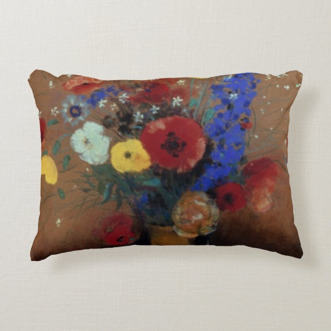 Redon: Wild Flowers, C1912 Accent Pillow (Front)