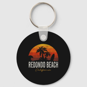 Redondo Beach California Palms Vacation Surf Sundo Keychain