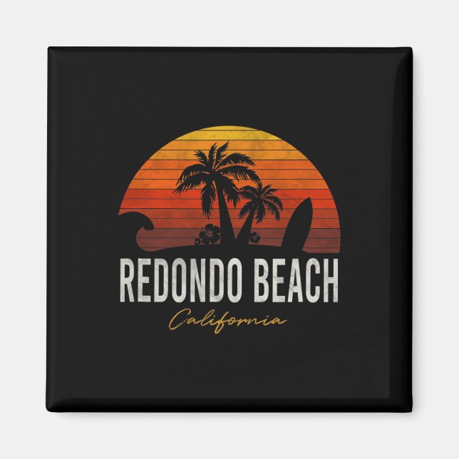 Redondo Beach California Palms Vacation Surf Sundo Magnet (Front)