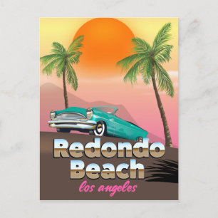 Redondo Beach LA travel poster Postcard