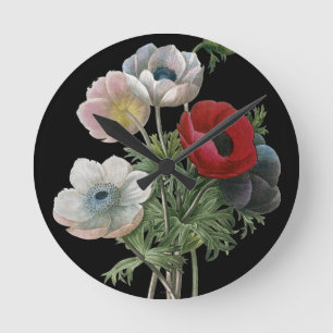 Redoute: Anemone, 1833 Round Clock