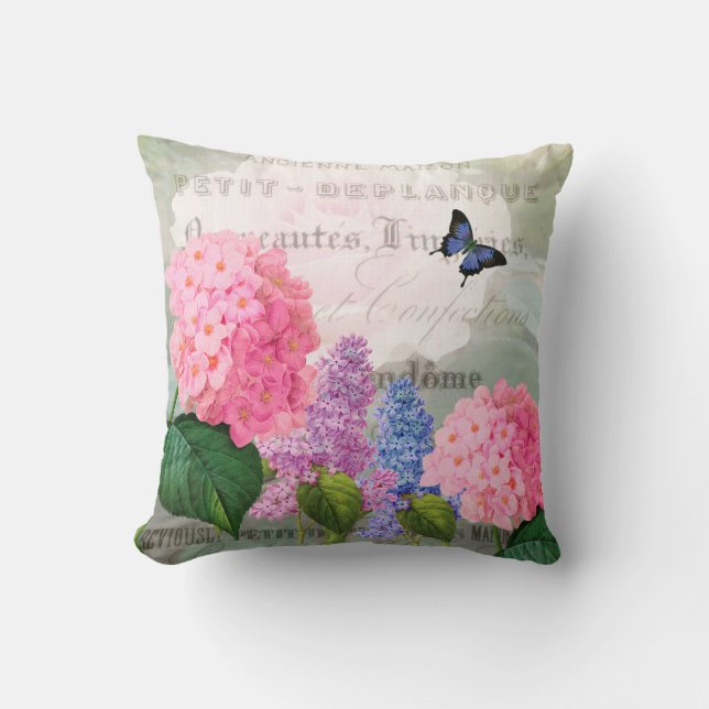 Redoute Flower Garden Pillow (Front)