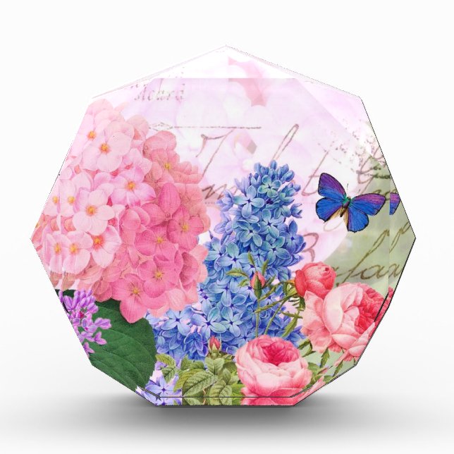 Redoute Flowers Acrylic Octagon Award (Front)