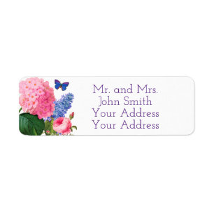 Redoute Flowers Custom Return Address Labels
