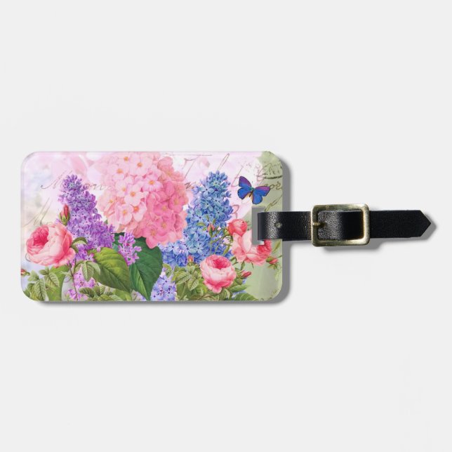 Redoute Flowers Luggage Tag (Front Horizontal)