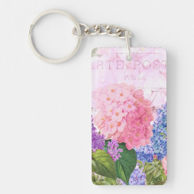Redoute Flowers Rectangle (double-sided) Keychain (Front)