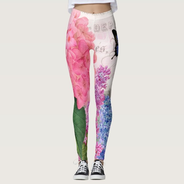 Redoute Flowers Yoga Leggings (Front)