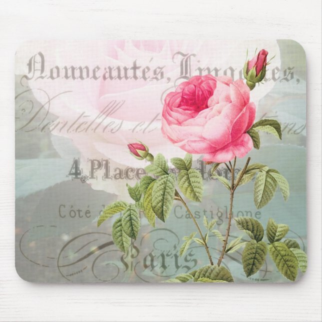 Redoute French Rose Mousepad (Front)