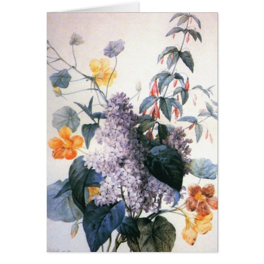 Redoute Lilac Bouquet Card (Front)