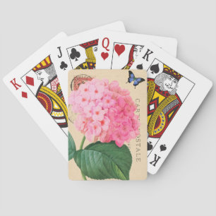 Redoute Pink Hydrangea French Accent Playing Cards