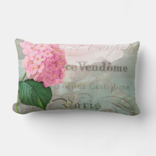 Redoute Pink Hydrangea Lumbar Pillow