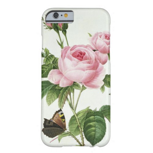 Redoute Pink Rose Butterfly iPhone Case