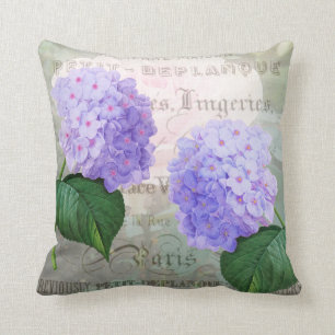 Redoute Purple Hydrangea Lumbar Throw Pillow