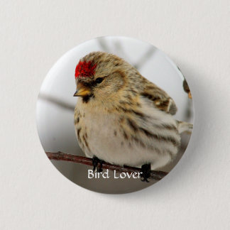 Redpoll Bird Lover Button