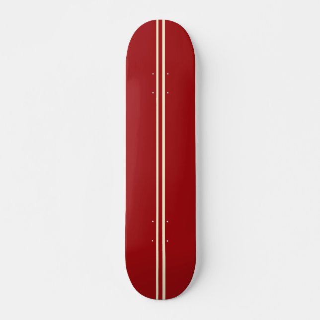 redracestripes skateboard deck (Front)