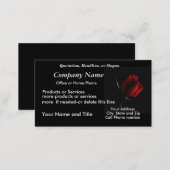 RedRose on Blk BizCard-customize Business Card (Front/Back)