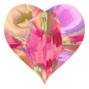 REDROSE Petal Crystal Design Heart Sticker