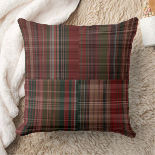 Reds and Greens Plaid 2 Throw Pillow