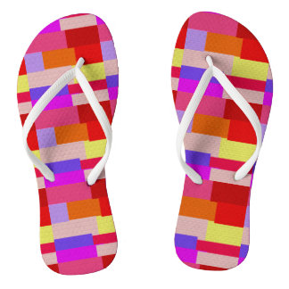 Reds and Yellow Flip Flops