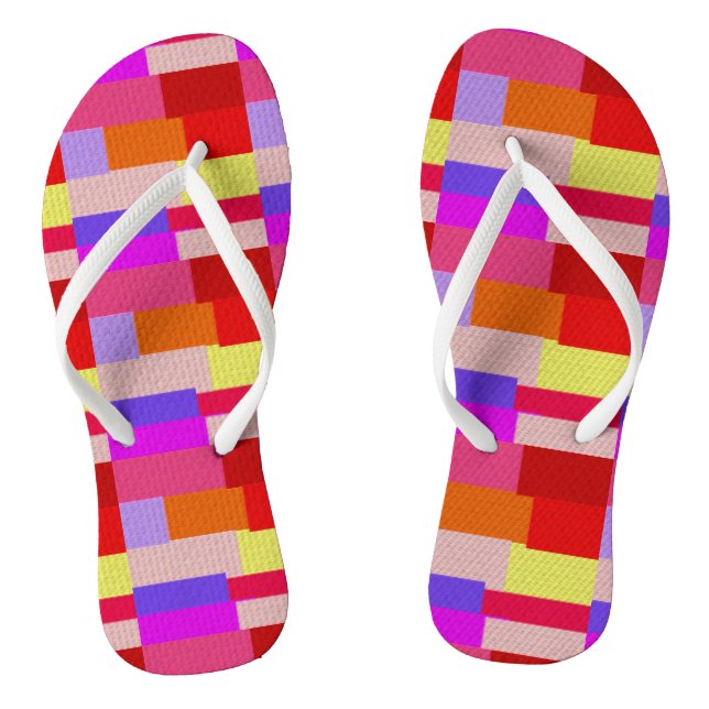 Reds and Yellow Flip Flops (Footbed)