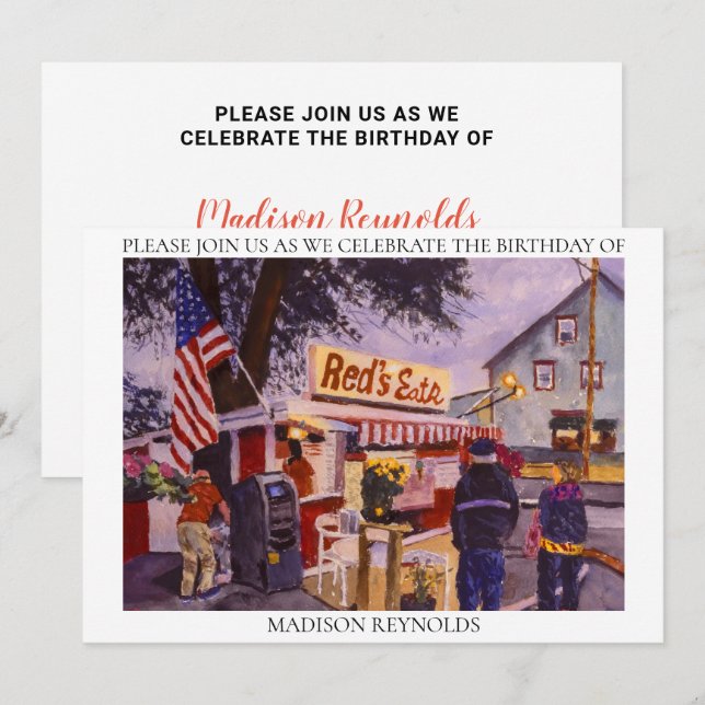 Red's Eats Lobster Shack Birthday Invitation (Front/Back)