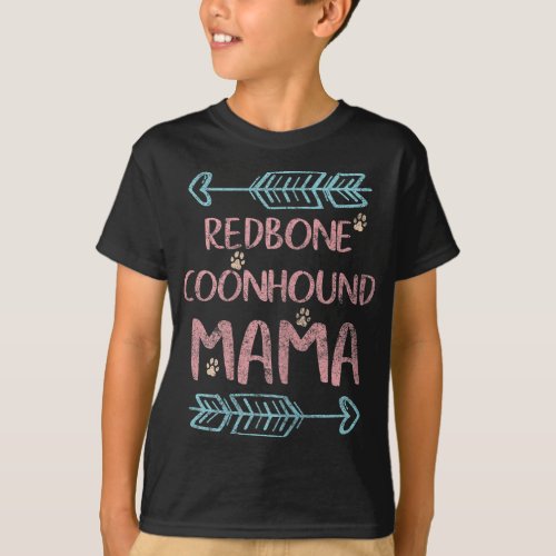 Reds Lover Funny Dog Mom Gifts Redbone Coonhound M T_Shirt