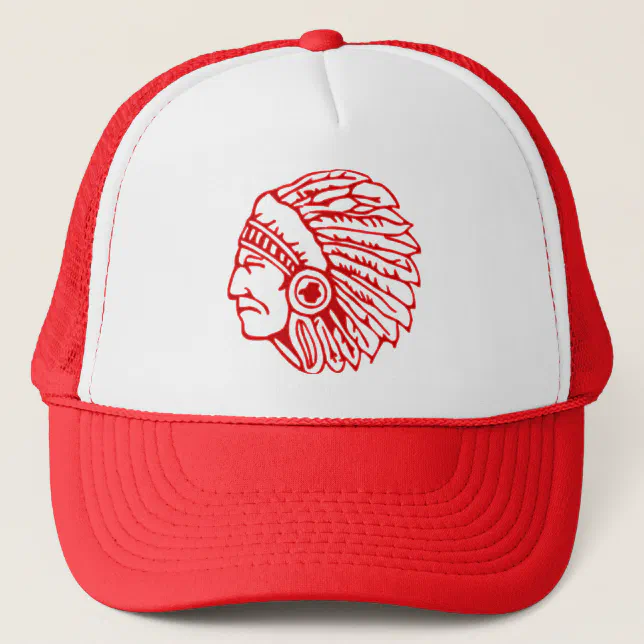 Ashok Chakra Tyka Cricket Cap Redskin Red Indian Trucker Hat