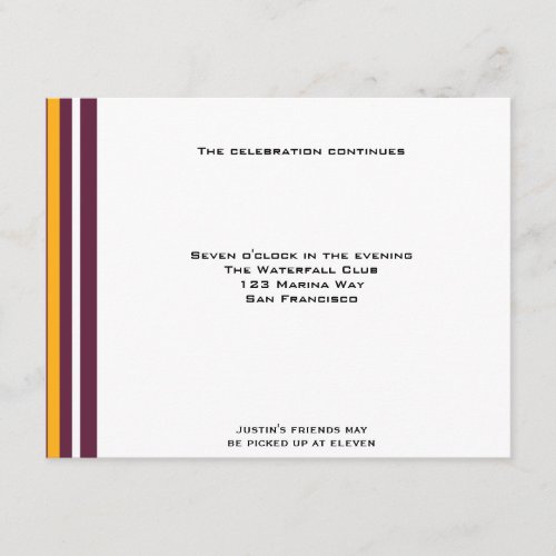 Redskins Football Sports Bar MitzvahReception Enclosure Card