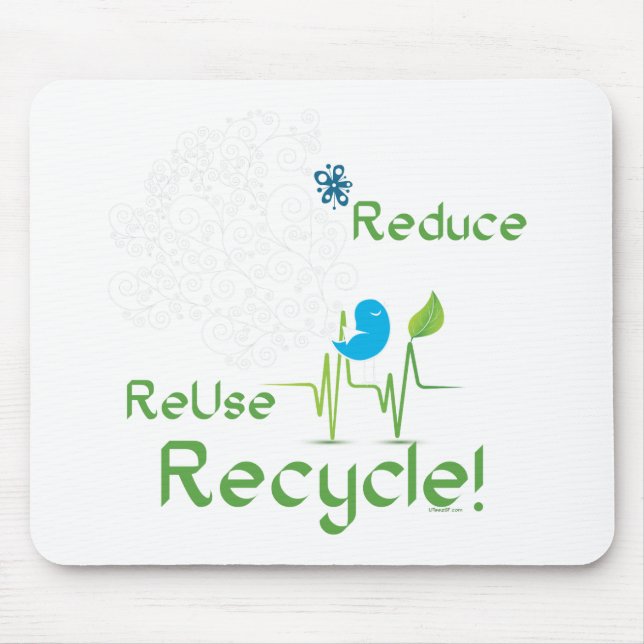 Reduce birdBLK Mouse Pad (Front)