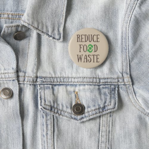 Reduce food waste recycling eco friendly button