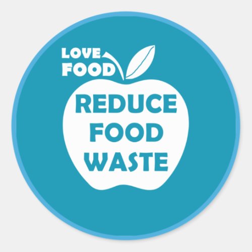 Reduce food waste recycling eco friendly classic round sticker