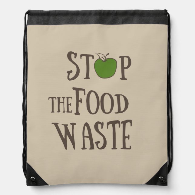 Reduce food waste recycling eco friendly drawstring bag (Front)