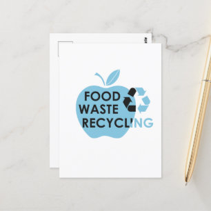 Reduce food waste recycling eco friendly postcard