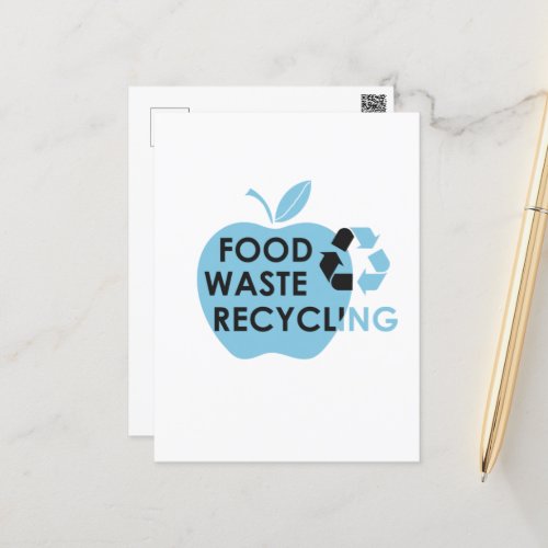 Reduce food waste recycling eco friendly postcard