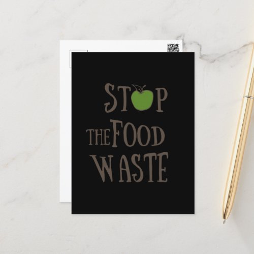 Reduce food waste recycling eco friendly postcard