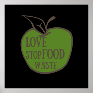 Reduce food waste recycling eco friendly poster