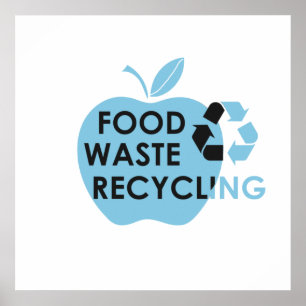 Reduce food waste recycling eco friendly poster