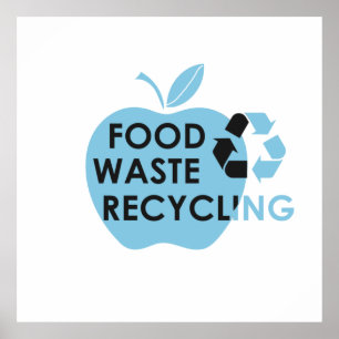 Reduce food waste recycling eco friendly poster